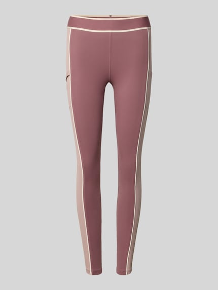 Produktfoto, Slim Fit Leggins mit elastischem Bund Modell 'MALBON' von Fabletics in Mauve und Beige, glatte Oberfläche, knöchellang, Damen Leggins