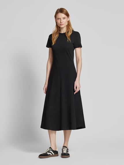 Tommy Hilfiger Sukienka midi z okrągłym dekoltem model ‘MODERN F&F’ Czarny 4
