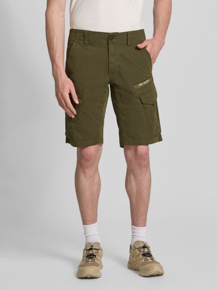 PME Legend tapered fit cargo bermuda’s met klepzakken model 'Nordrop' Olijfgroen - 4