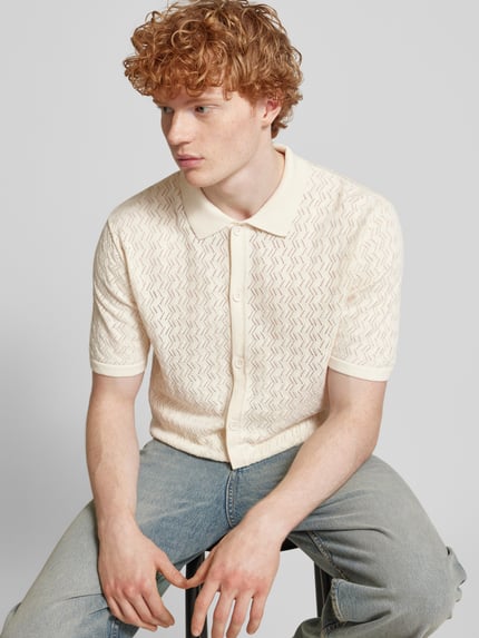 JACK & JONES Regular Fit Freizeithemd mit Polokragen Modell 'TYLER' Offwhite 3