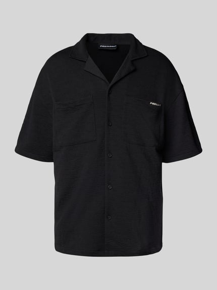PEGADOR Relaxed fit vrijetijdsoverhemd met structuurmotief, model 'ACADO' Zwart - 2