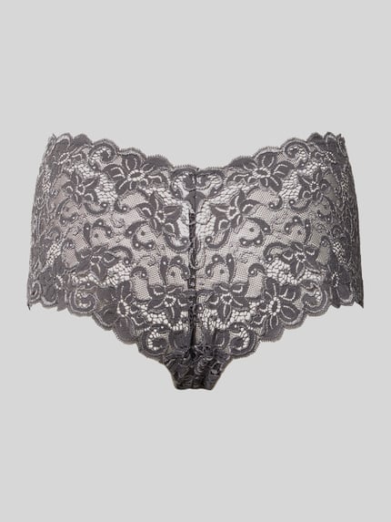 HANRO Maxi-slip met Franse kant model 'Moments' Donkergrijs - 3