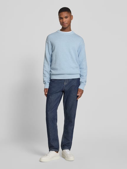 BOSS Orange Regular fit pullover van 100% Katoen Model 'KERLINO' Lichtblauw - 1