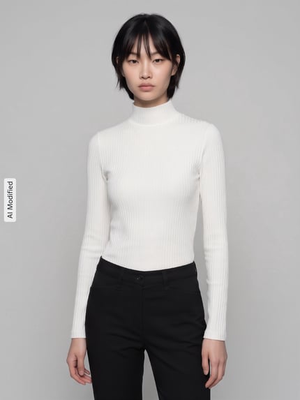HUGO Bluzka z długim rękawem o kroju slim fit z mieszanka bawełny model 'Driza_4' Złamany biały 4