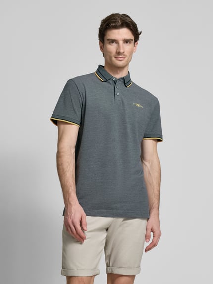Tom Tailor Regular Fit Poloshirt mit Kontraststreifen Mittelgrau 4