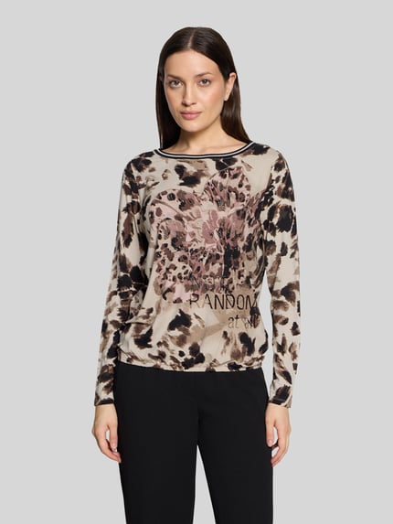 Betty Barclay Langarmshirt mit Glitzer-Print Sand 4
