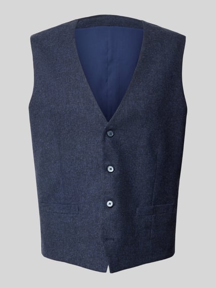Productfoto, Regular Fit bodywarmer met wol van Christian Berg Men, V-hals, knoopsluiting, ruglengte maat 50: 59 cm, met scheerwol