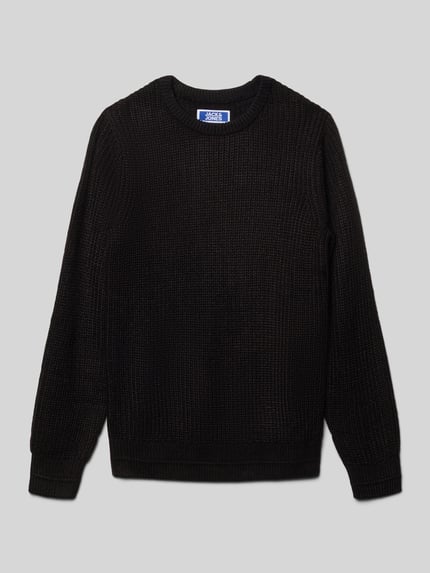 JACK & JONES Relaxed Fit Pullover in Strick-Optik Modell 'Kaito' Black 1