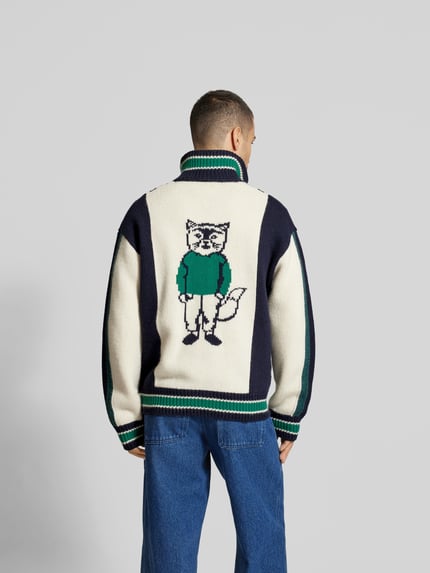 MAISON KITSUNÉ Jeansjacke mit Knopfleiste Multi Stylebop 5