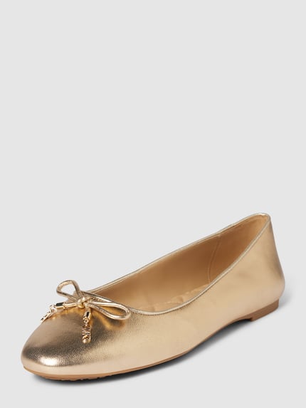MICHAEL Michael Kors Ballerina's van leer met strikdetail, model 'NORI' Goud gemêleerd - 1