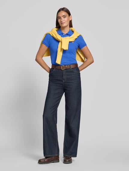 Polo Ralph Lauren regular fit poloshirt van katoenmix model 'JULIE' Oceaanblauw - 1