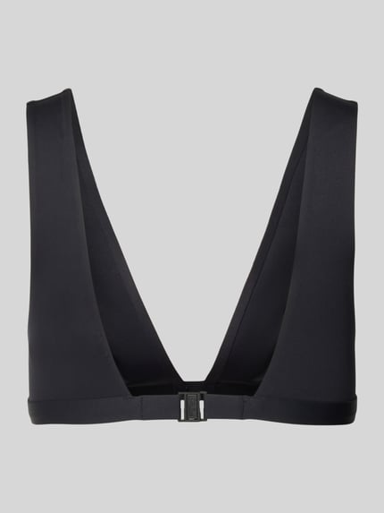 Produktfoto, Slim Fit Bikini-Oberteil mit V-Ausschnitt Modell 'Ofelia' von MC2 Saint Barth in Schwarz, Elastischer-Material-Mix, Rückansicht.