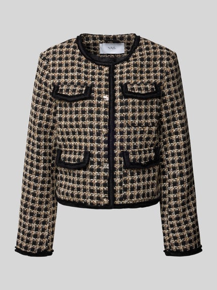 Slim Fit Jacke in Bouclé-Optik Modell 'VISMO' Shop The Look MANNEQUINE