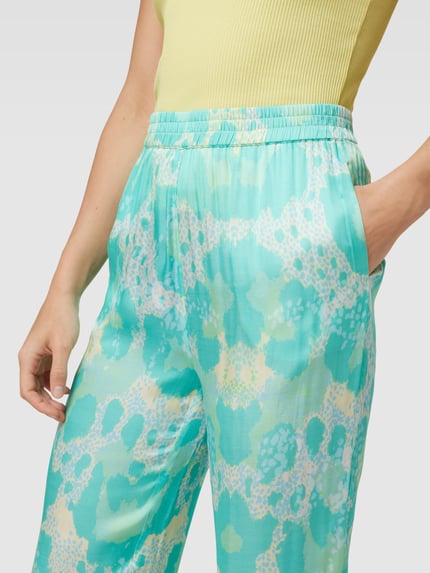 Yippie Hippie Hose aus Viskose mit Allover-Print Tuerkis 4
