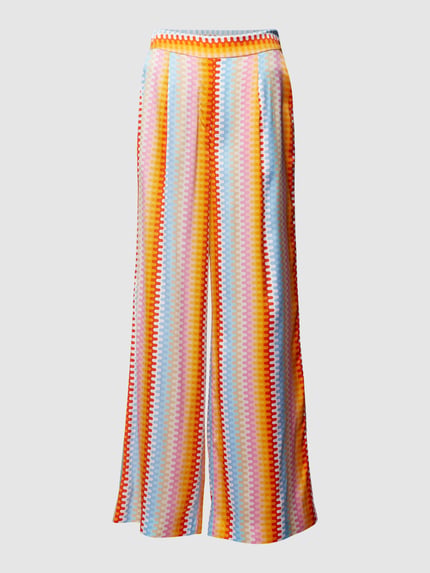 HERZENS Wide Leg Seidenhose mit Allover-Muster Orange 2