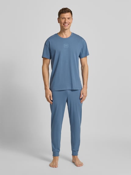 HUGO Regular Fit T-Shirt aus Baumwoll-Mix Modell 'LAZE T-SHIRT' Jeansblau 1