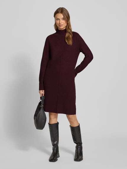 Tom Tailor Körpernahes Strickkleid aus Viskose-Mix Rot Melange 1