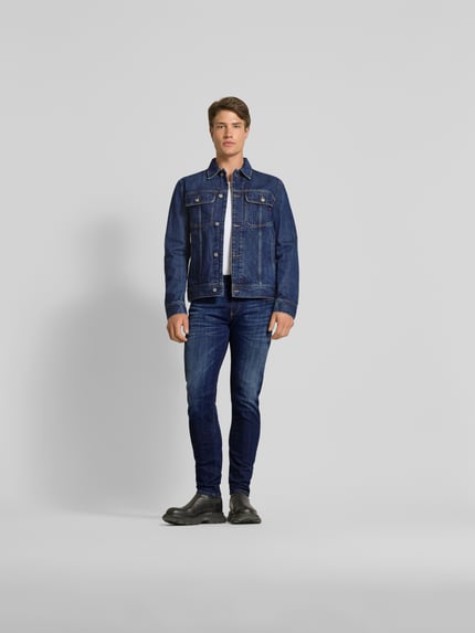 Diesel Jeansjacke mit Knopfleiste Jeansblau 1