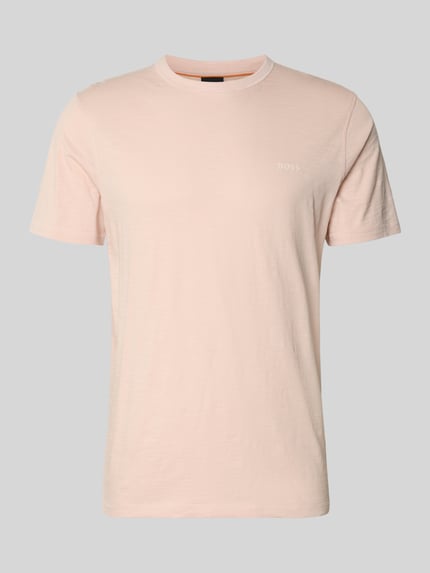 Produktfoto, Regular Fit T-Shirt aus reiner Baumwolle Modell 'TEGOOD' von BOSS Orange, jasny róż, jednolity, logo, okrągły dekolt, krótki rękaw