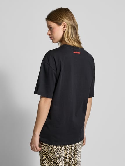 REVIEW Oversized T-Shirt mit Statement-Print Black 5