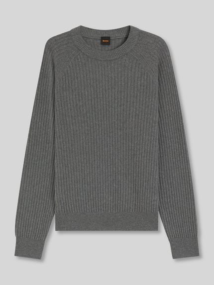 BOSS Orange Regular fit pullover van wolmix Antraciet - 2