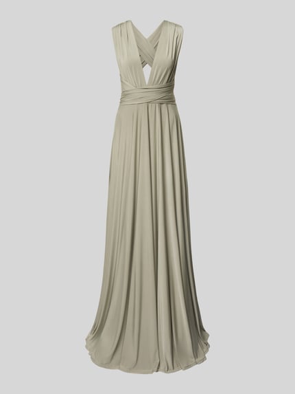 Productfoto, Maxikleid mit tiefem V-Ausschnitt van Rose Avenue, getailleerde pasvorm, kruislingse bandjes achter, riem, lengte 135 cm
