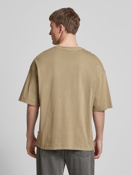 JACK & JONES T-shirt z prążkowanym, okrągłym dekoltem model ‘CHARGE’ Beżowy 5
