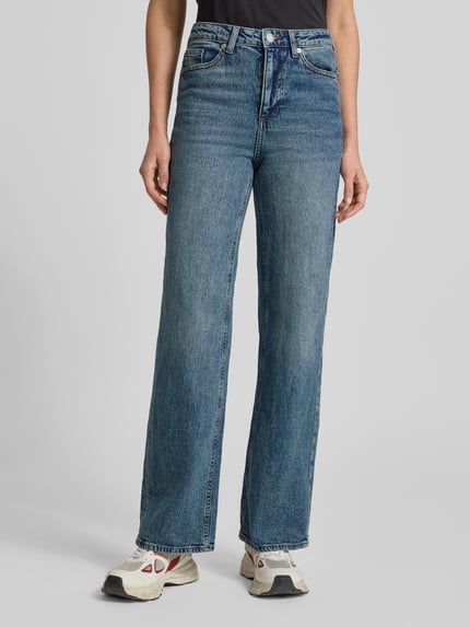 VERO MODA Jeansy z wysokim stanem z mieszanki bawełny model ‘TESSA’ Jeansowy niebieski 4