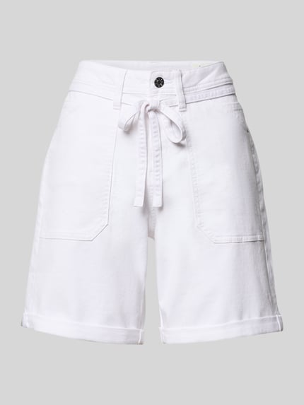 Productfoto, Regular Fit Jeansshorts aus katoenmix van s.Oliver RED LABEL in witte denimlook met 5-pocketmodel, twill materiaalverwerking