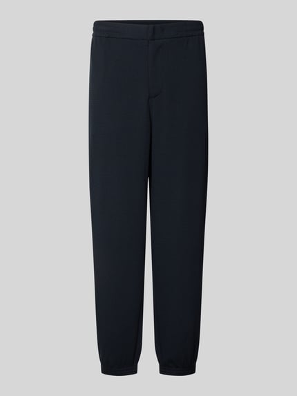 Produktfoto, Hose mit Strukturmuster und Eingrifftaschen von Emporio Armani in Dunkelblau, Regular Fit, Viskosemix, strukturierte Textur