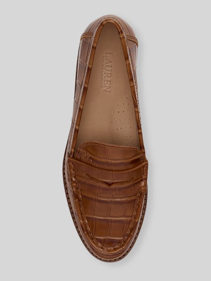 Lauren Ralph Lauren loafers van echt leer Donkerbruin - 3