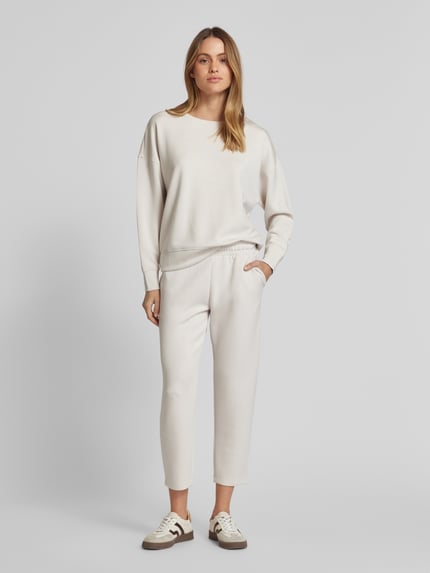 Christian Berg Woman Sweatpants met paspelzakken aan de achterkant Ecru - 1