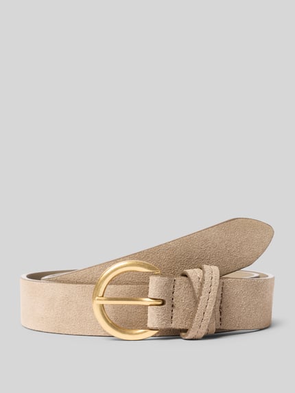 Productfoto, Gürtel aus echtem Leder mit Dornschließe van Marc O'Polo in beige leerlook met goudkleurige doornsluiting, echt leer
