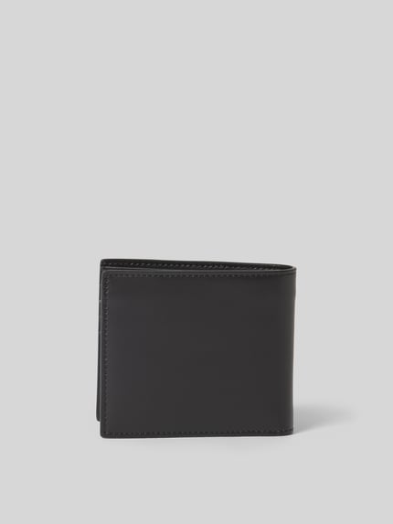 Productfoto, portemonnee met reliëflogo van Dsquared2 voor heren, zwart, met hoofdvak, steekvakken, logoprint en sleutelring, breedte 22 cm, lengte 9 cm