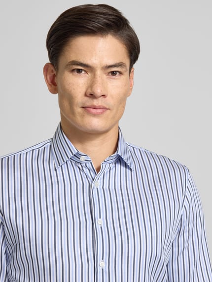 Jake*s Businesshemd mit feinen Streifen Bleu 3