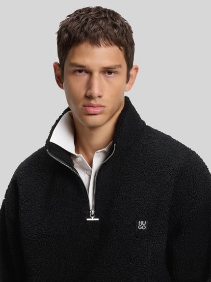 HUGO Sweatshirt mit Logo-Detail Modell 'Derylong' Black 3