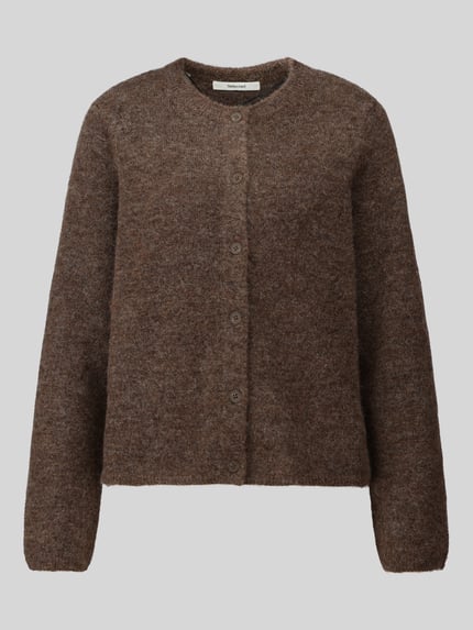 Selected Relaxed Fit Strickjacke aus Woll-Mix mit Alpaka-Anteil Modell 'LULU' Taupe 2