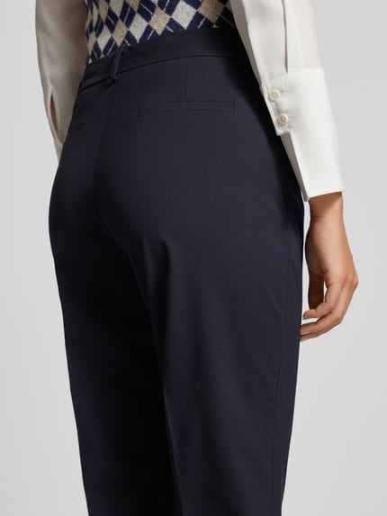 MORE & MORE Chino mit Bundfalten Modell 'Hedy' Marine 3
