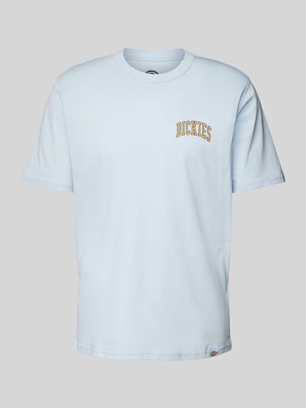 Dickies T-shirt met labelprint, model 'AITKIN' Lichtblauw - 2