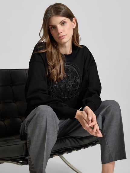 GUESS Sweatshirt met logo en ronde hals Zwart - 3