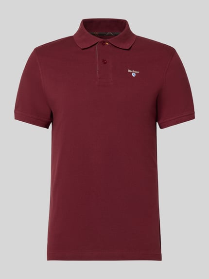 Produktfoto, Regular Fit Poloshirt aus reiner Baumwolle von Barbour, efekt: jednolity kolor, krój regular fit, wyhaftowane logo, kołnierzyk polo, zapięcie na 2 guziki, krótki rękaw, wykończenie: z rozcięciem, wykończenie materiału: pika, materiał: bawełna