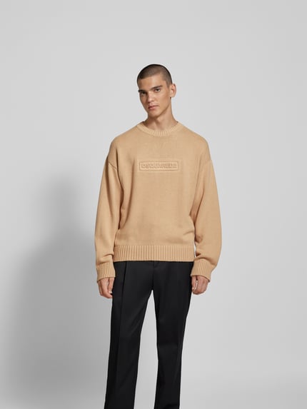 Dsquared2 Pullover met geribde boorden Zand - 4