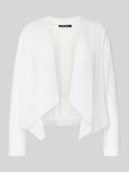 Produktfoto, Jacke aus Chiffon in offener Passform von Vera Mont, weiß, fließender semitransparenter Stoff, Rückenlänge 46 cm, Damenmode