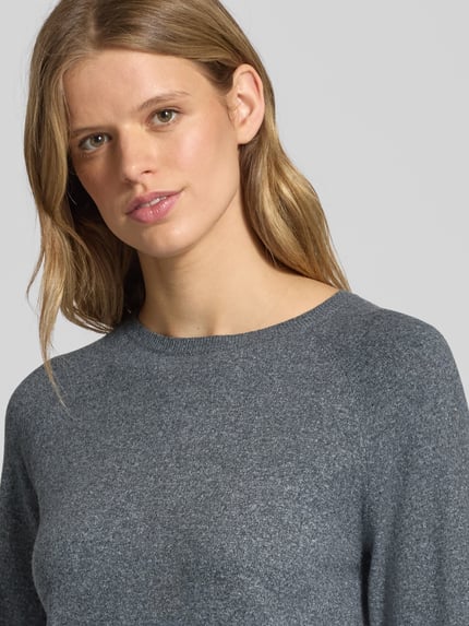 PIECES Regular Fit Pullover mit Raglanärmeln Modell 'BREE' Dunkelgrau Melange 3