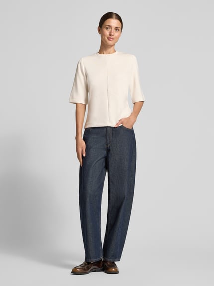 Christian Berg Woman Regular Fit Sweatshirt mit Ziernähten Ecru 1
