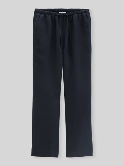Marc O'Polo Spodnie o kroju straight fit z czystego lnu Granatowy 2