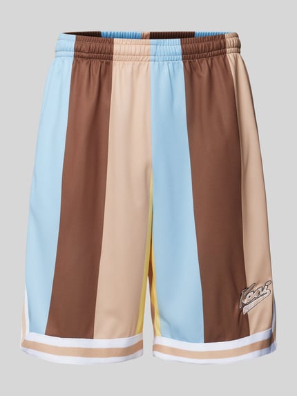 Karl Kani Loose Fit Shorts mit Label-Stitching Hellbraun 2