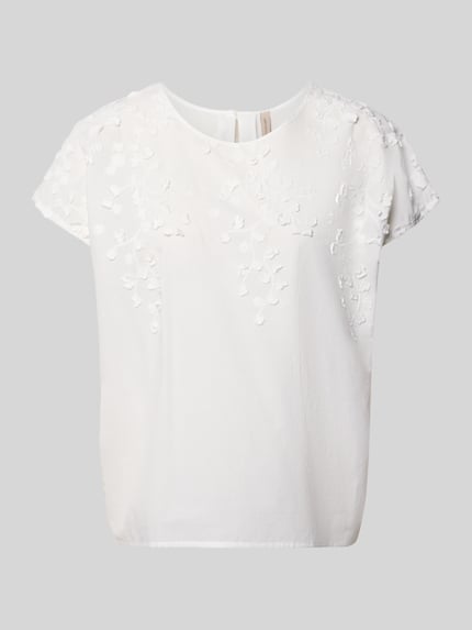 Produktfoto, Regular Fit Bluse mit Rundhalsausschnitt Modell 'FAHIMA' von Soyaconcept aus Reine Baumwolle mit weißen Stitchings