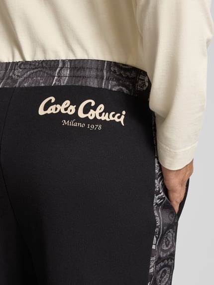 Carlo Colucci Slim Fit Hose mit Gesäßtaschen Black 3