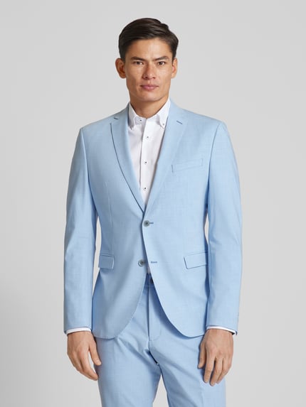 s.Oliver BLACK LABEL 2-knoops colbert met reverskraag, model 'pure' Lichtblauw - 4